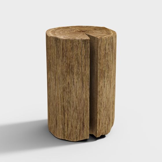 Log Stool 3D Model
