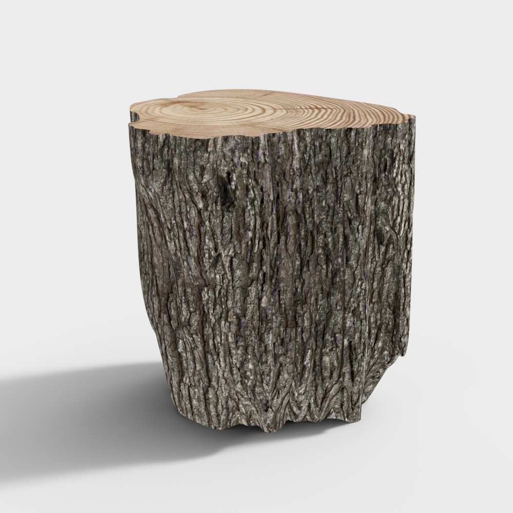 Natural Stump Stool 3D model Inspired by Ancient Forests