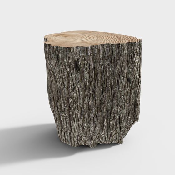 Natural Stump Stool 3D model Inspired by Ancient Forests