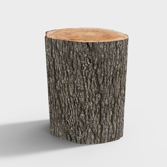 Natural Bench 3D model Inspired by Ancient Oak