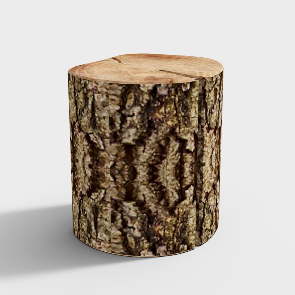 Realistic Low-Poly Tree Stump Stool 3D model