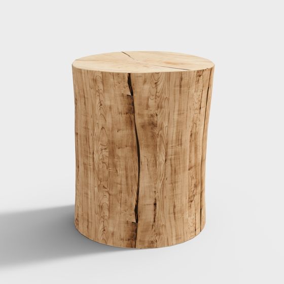 Low-Polygon Stump Side Table 3D model