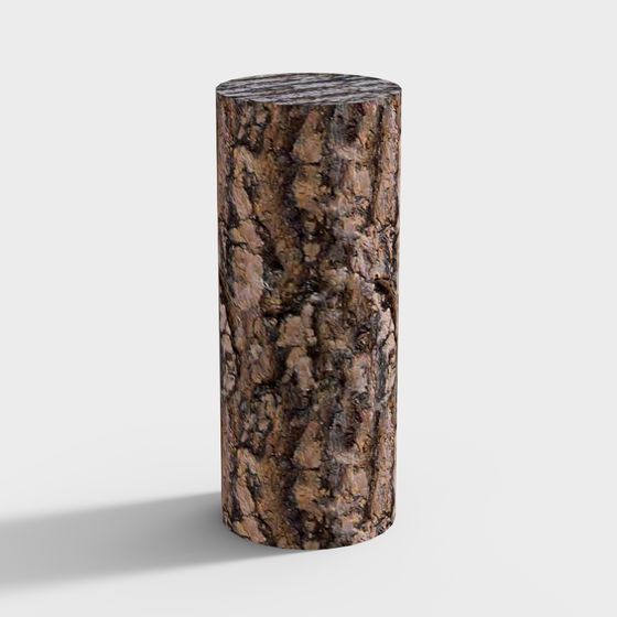 Ancient Tree Trunk Column 3D model