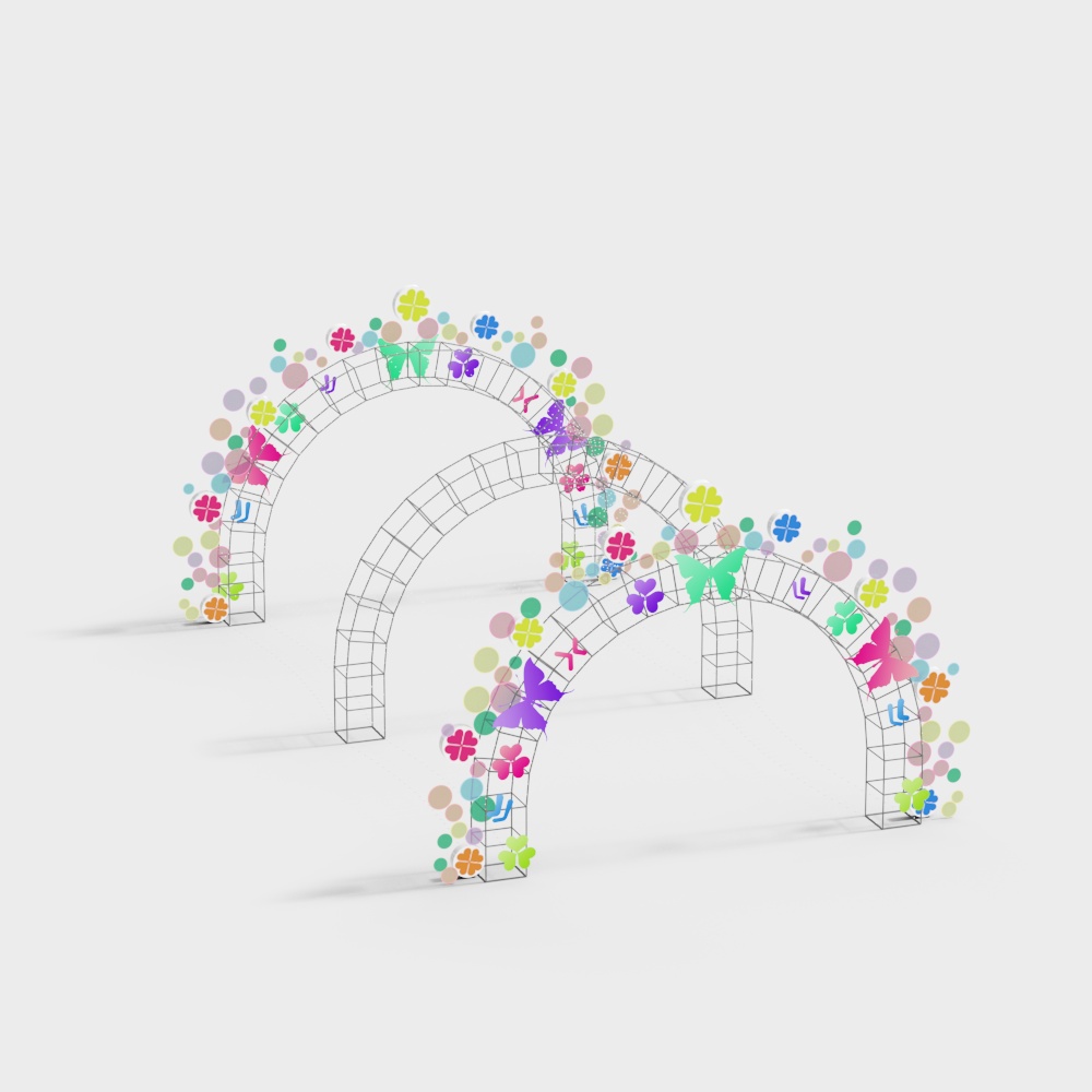 Vibrant Rainbow Gate 3D model