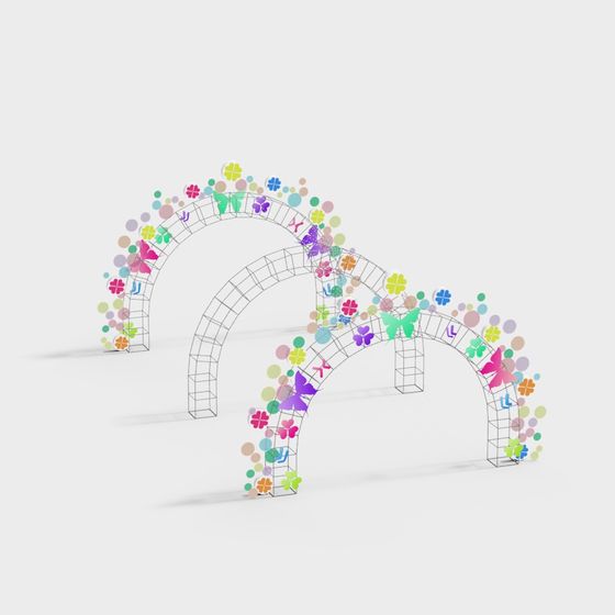 Artistic Rainbow Gate 3D model for Creative Projects