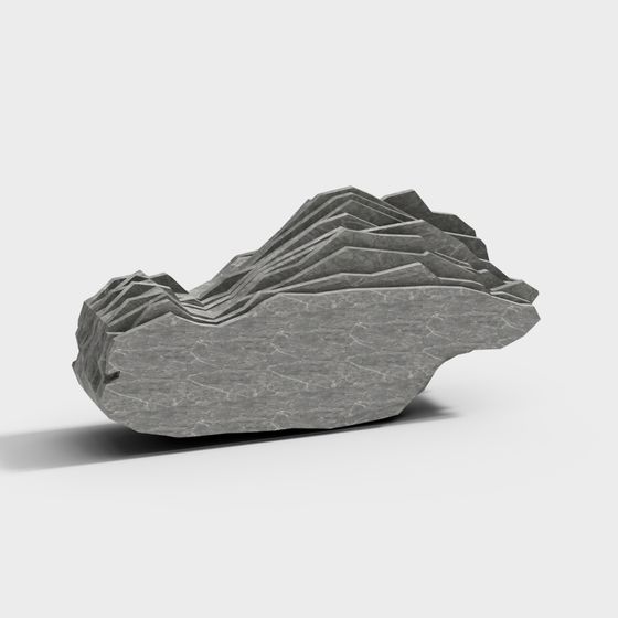Realistic Low-Poly Rocky Mountain 3D model