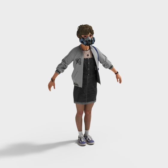 Futuristic City Girl 3D model