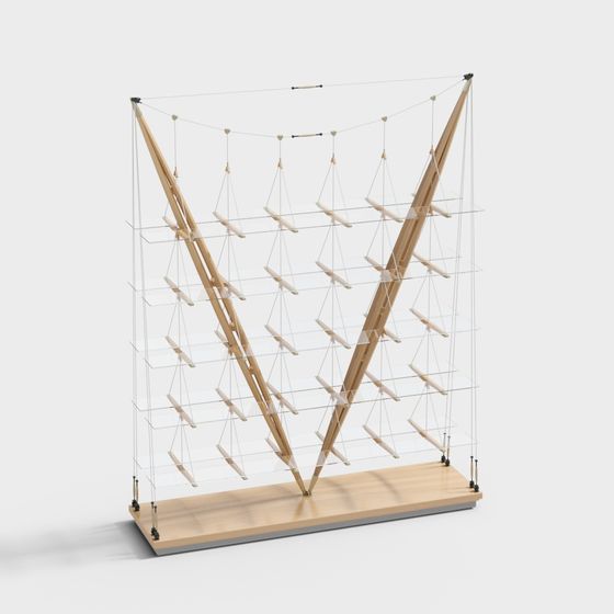 Suspended Wooden Rack 3D Model