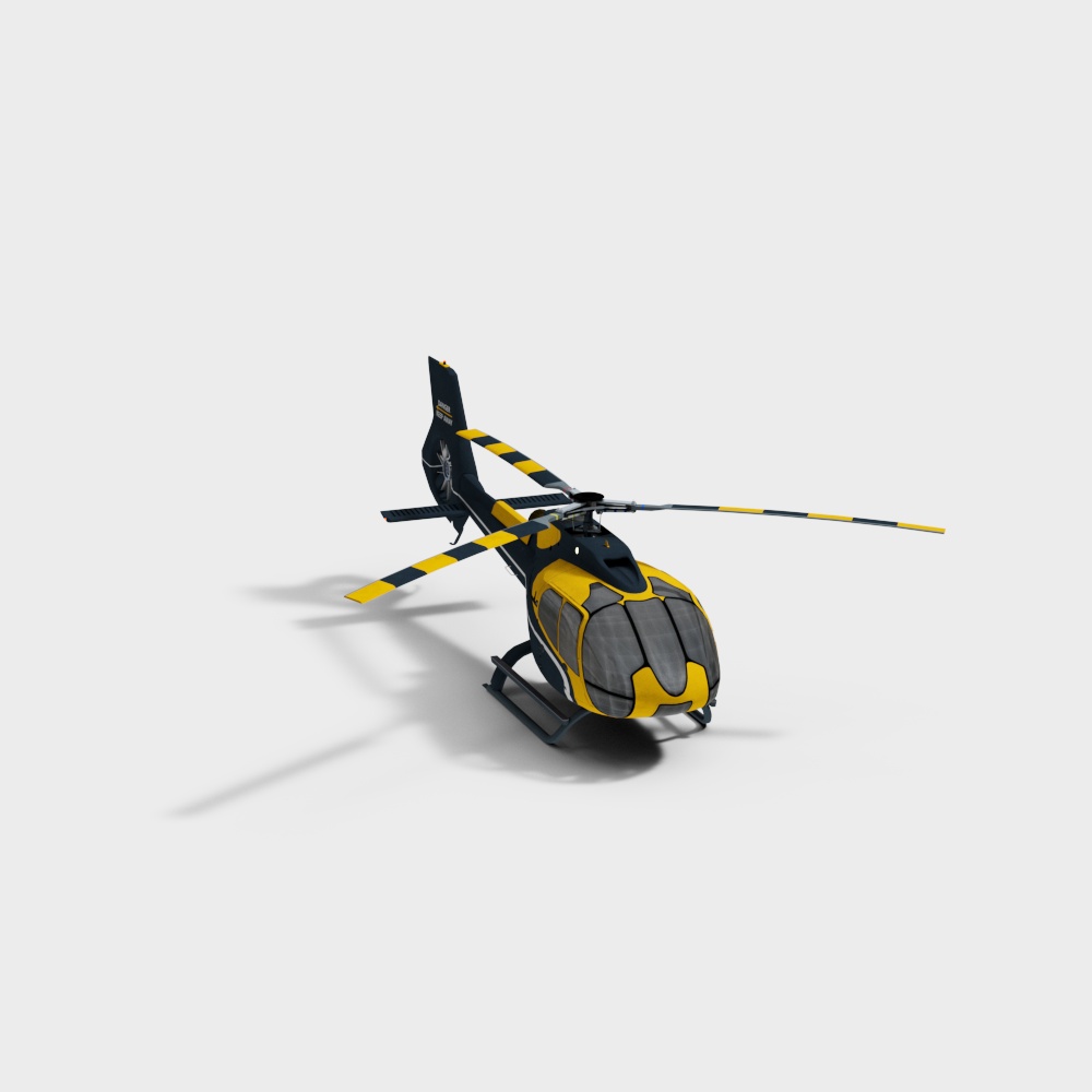 Futuristic Black and Gray Helicopter 3D model