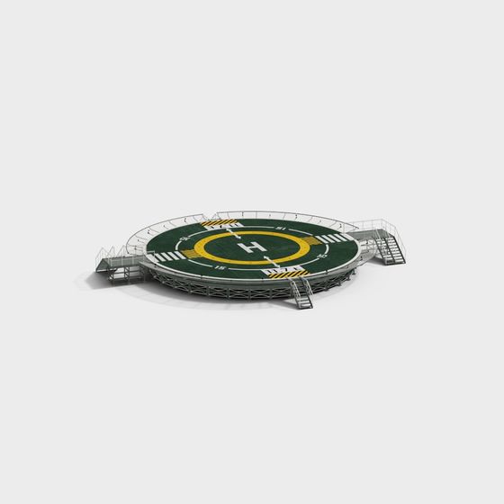 Stylish Helicopter Landing Pad 3D model for Creative Projects