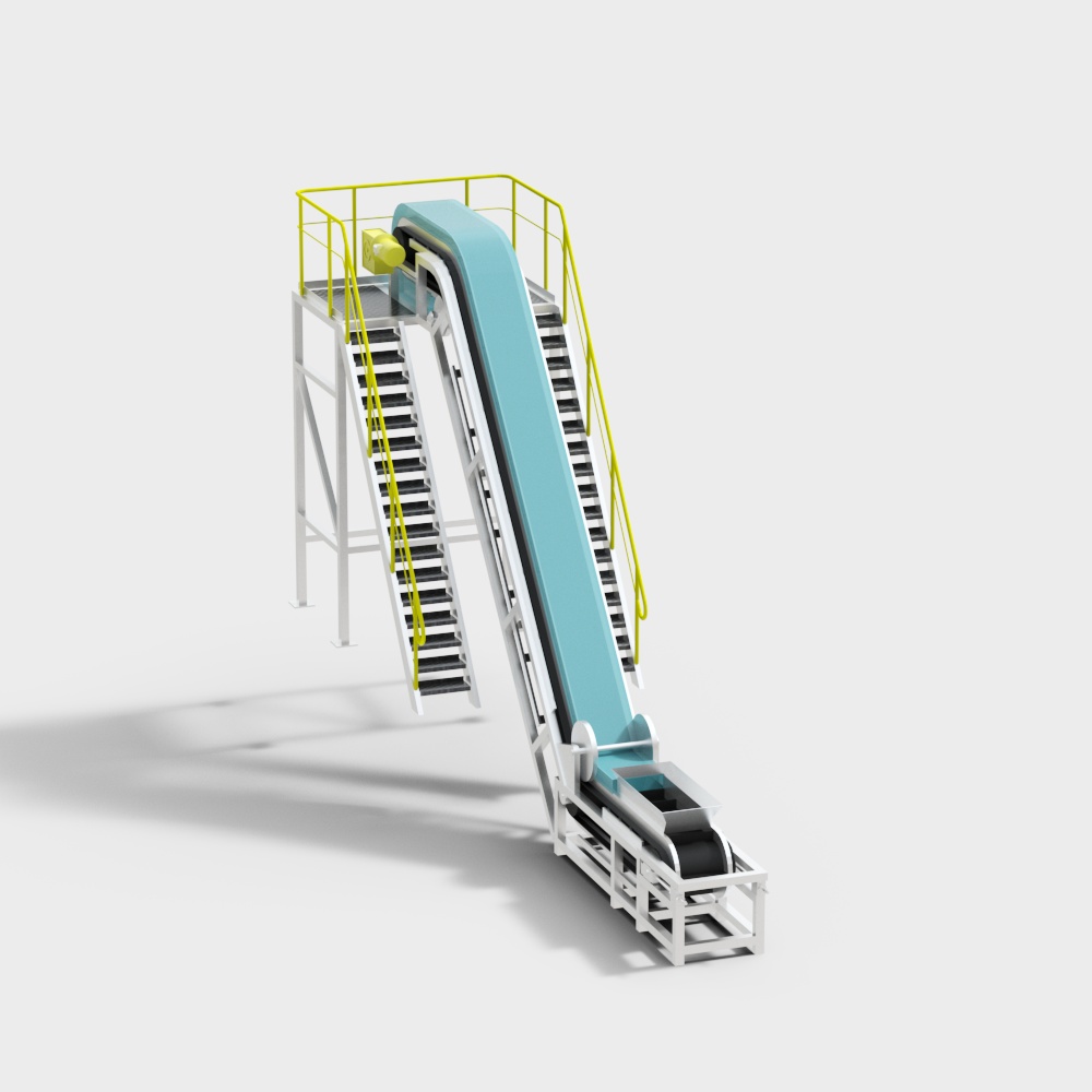 Modern Industrial Conveyor Belt System 3D model