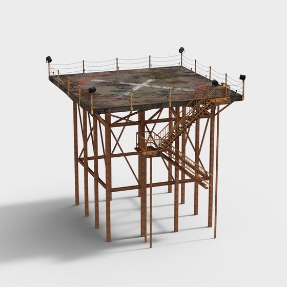 Rust Tower 3D model - Industrial Aesthetic