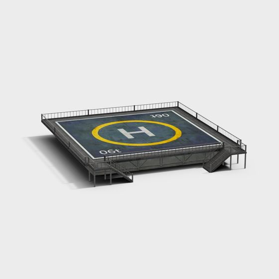 Futuristic Helicopter Landing Pad 3D model