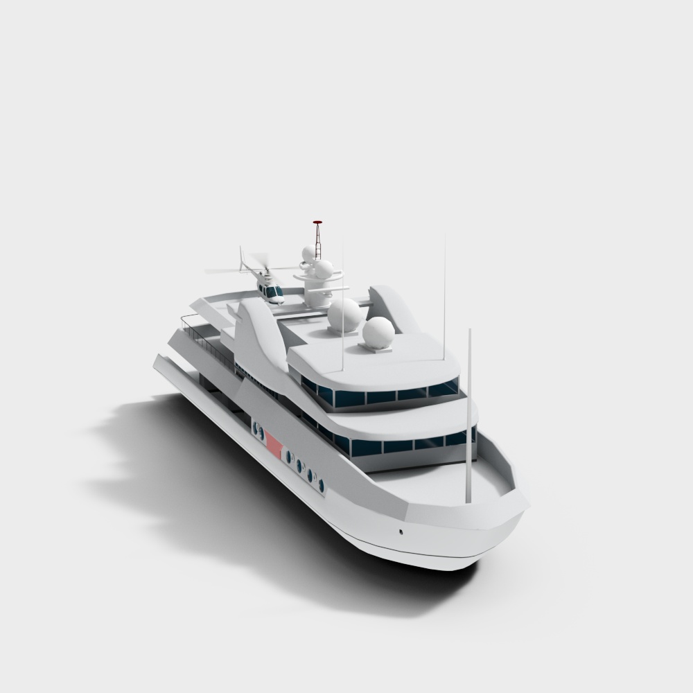Sleek Luxury Yacht 3D Model