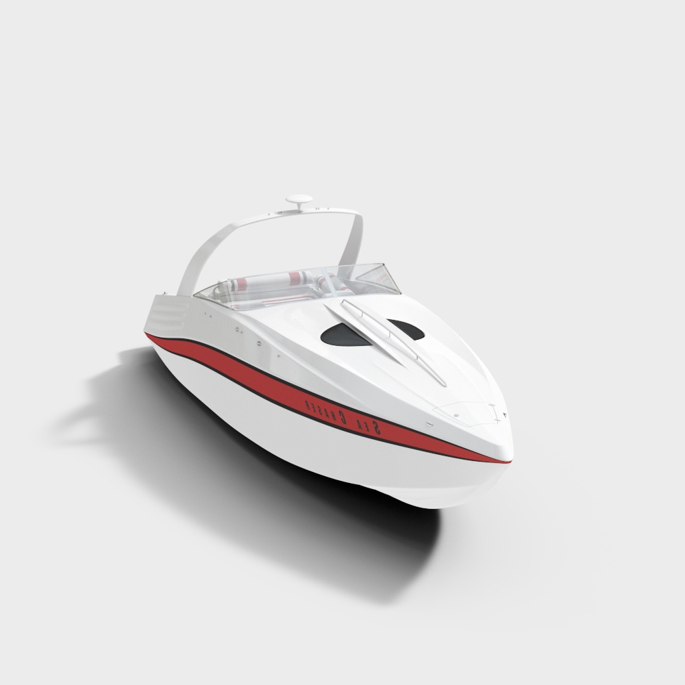 Elegant Low-Poly Speedboat 3D model