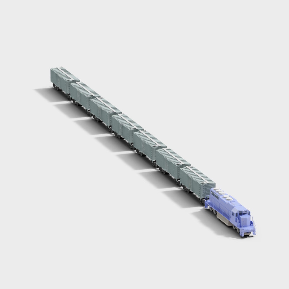 Freight Train 3D model