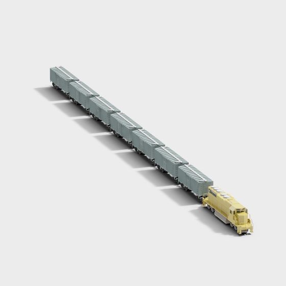 Freight Train Low-Poly 3D model for Creative Projects