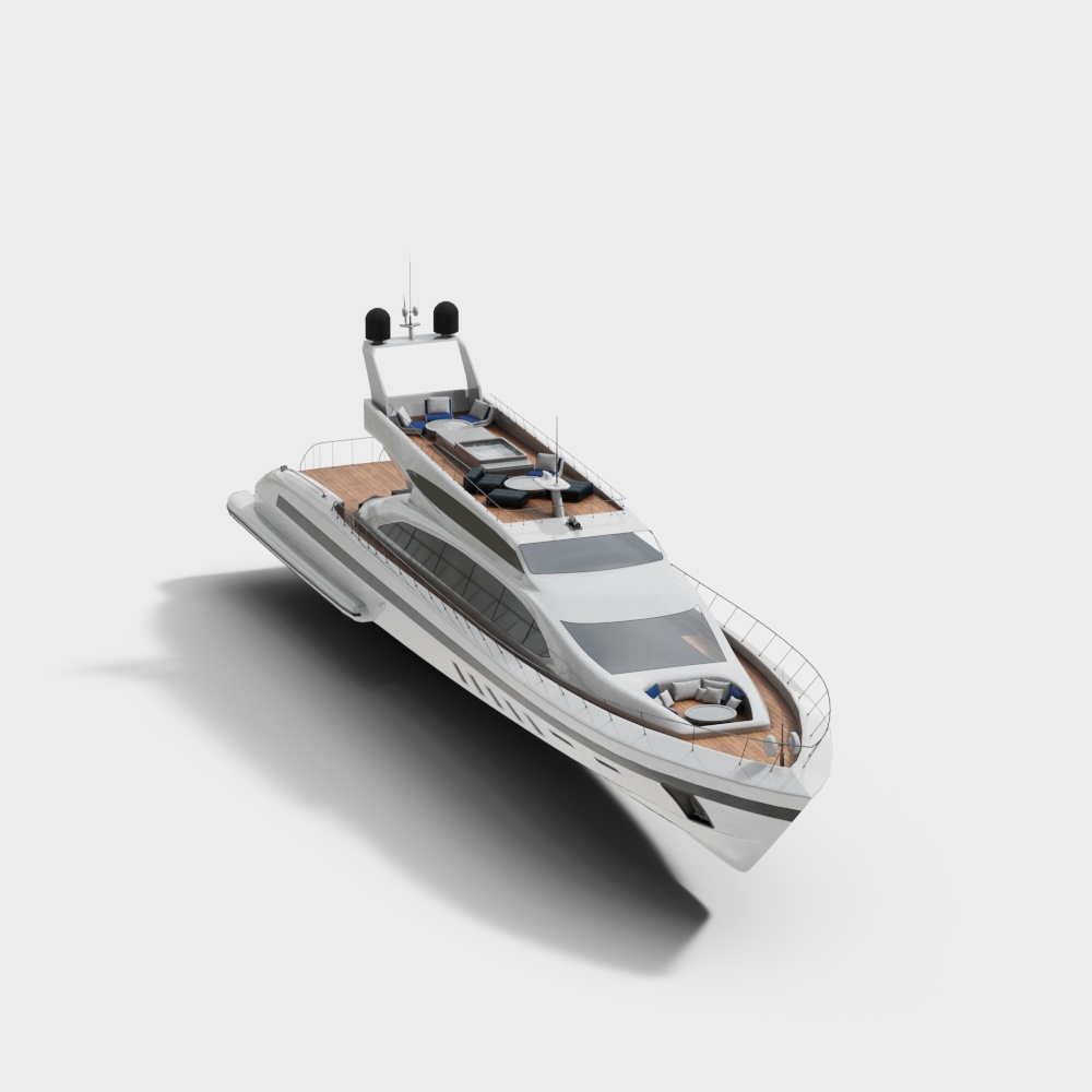 Low Poly Modern Yacht 3D model - Serenity