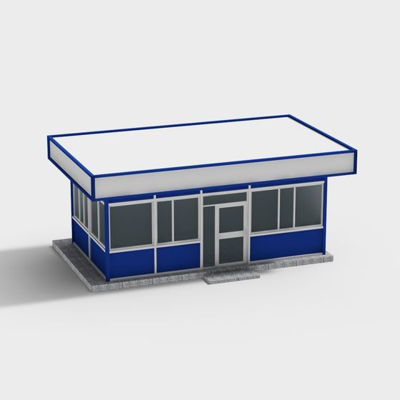 Charming Urban Shop 3D model with Low Poly Design