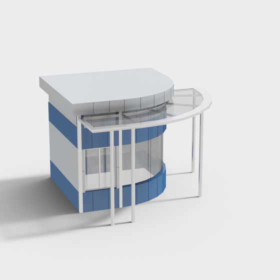 Sleek Low-Polygon Modern Building 3D model