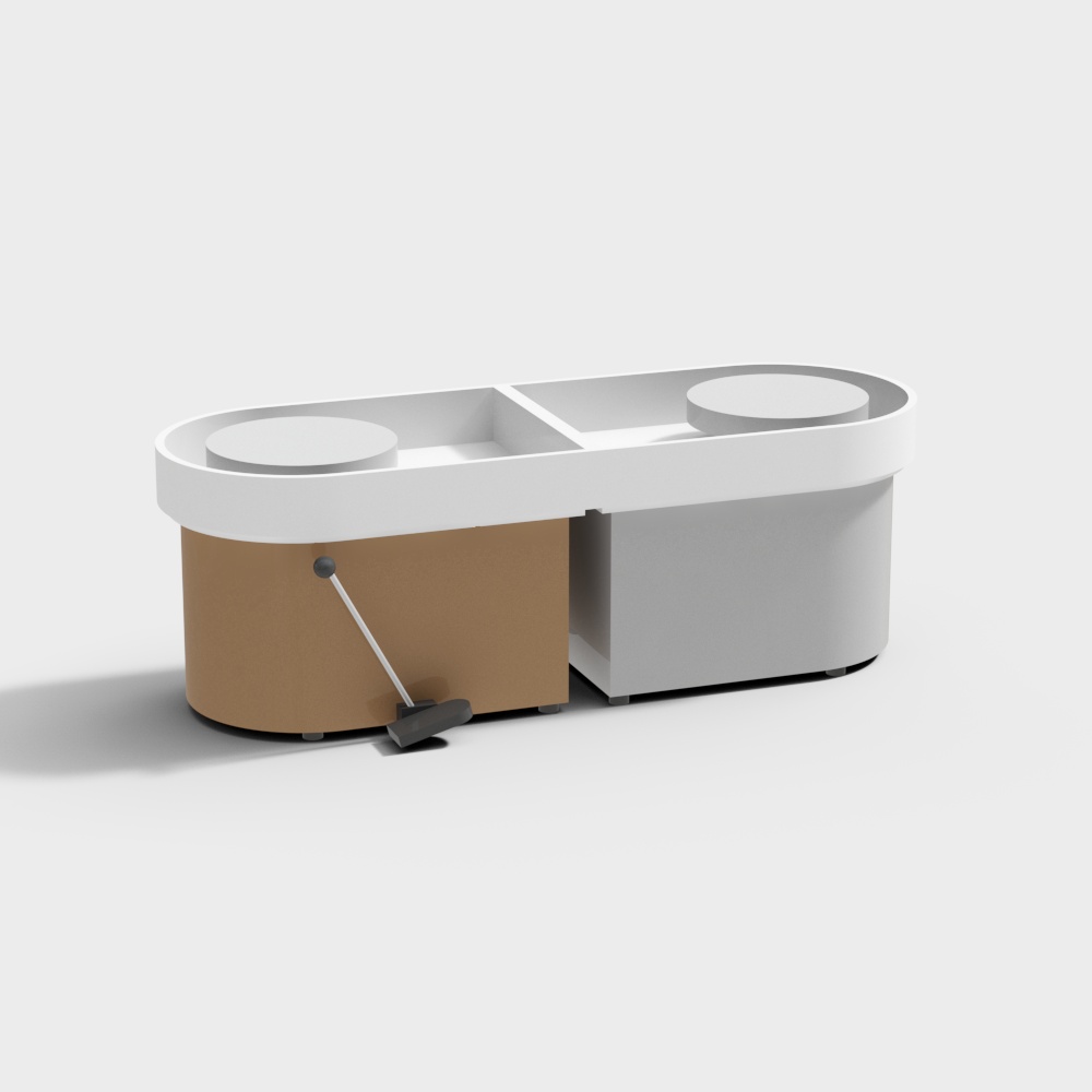 Mesa de cerámica para hacer cerámica en el aula de cerámica