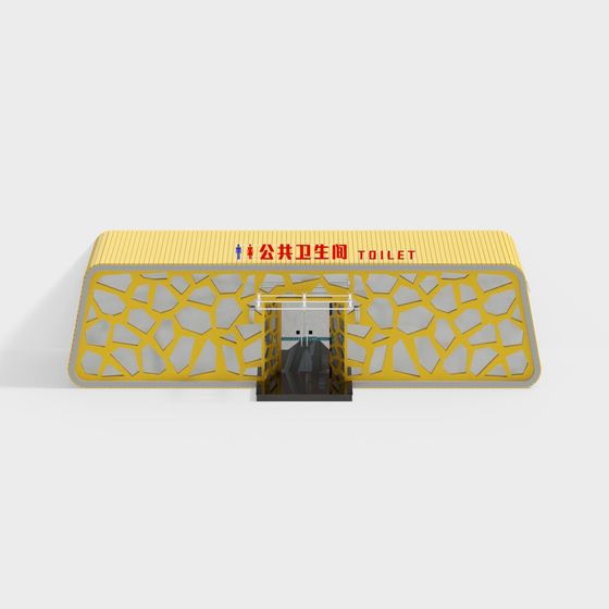 Chic Public Toilet 3D Model with Modern Design