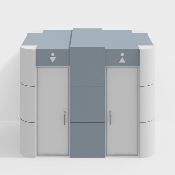 Urban Toilet Low-Poly 3D Model