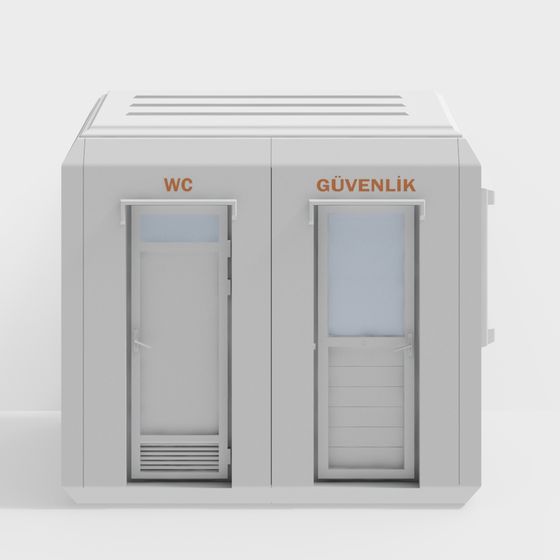 Public Restroom and Security Room 3D model
