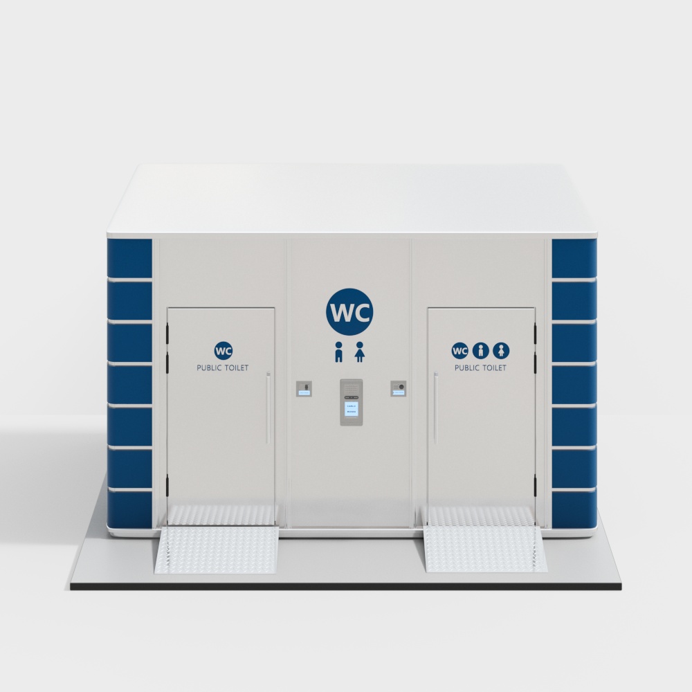 Minimalist Public Restroom 3D model