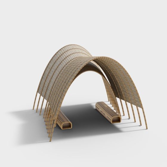 Modern Bamboo Archway 3D model