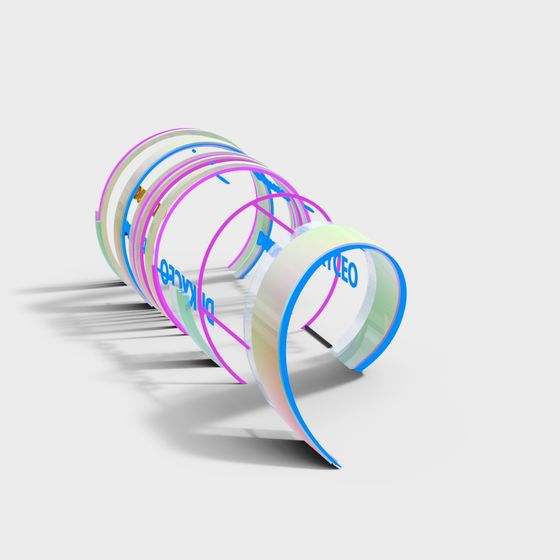 Neon Tunnel 3D model for Creative Projects