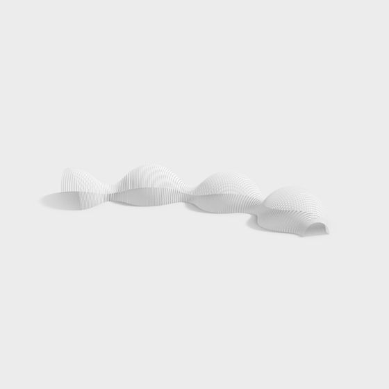 Wave Curve Low-Poly 3D Model