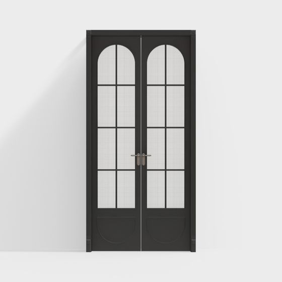 Elegant Arched Glass Door 3D model