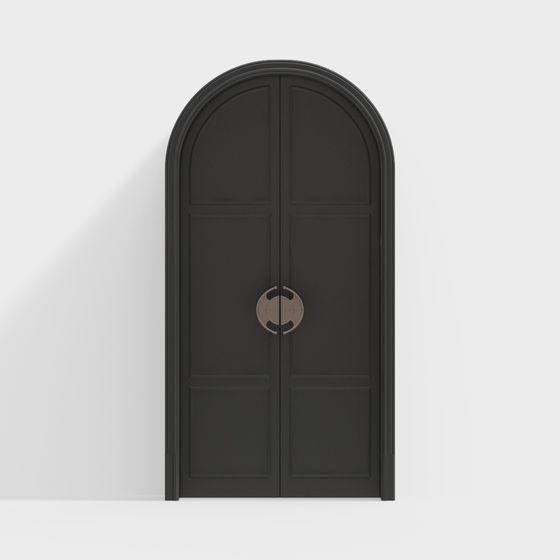 French Arched Double Doors in Black