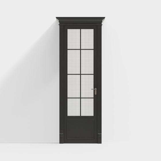 Classic Black Frame Glass Door 3D model