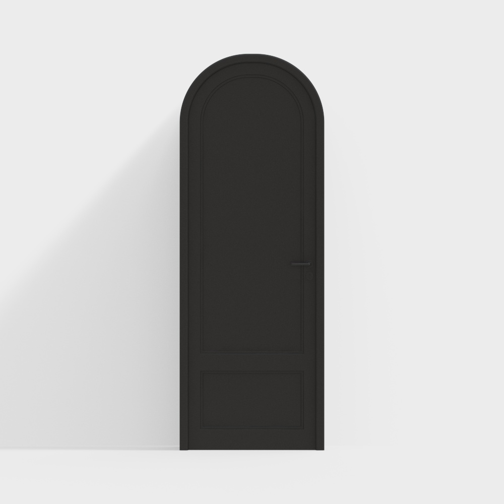 Sleek Low-Polygon Arched Door 3D model