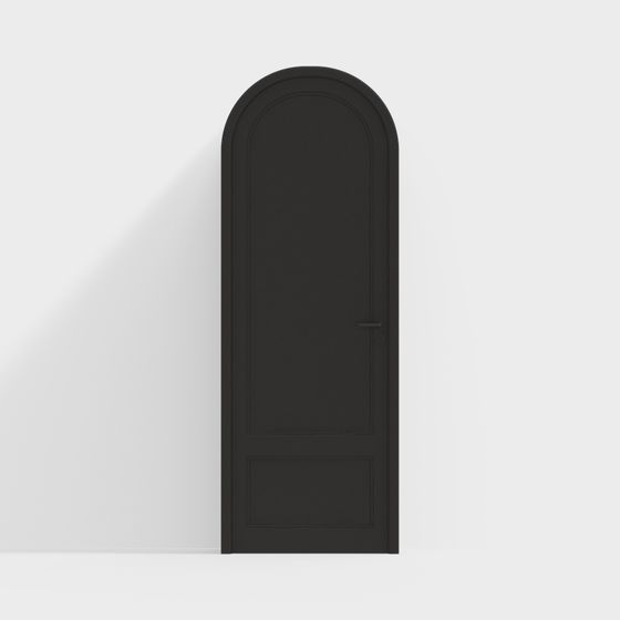 Sleek Low-Polygon Arched Door 3D model