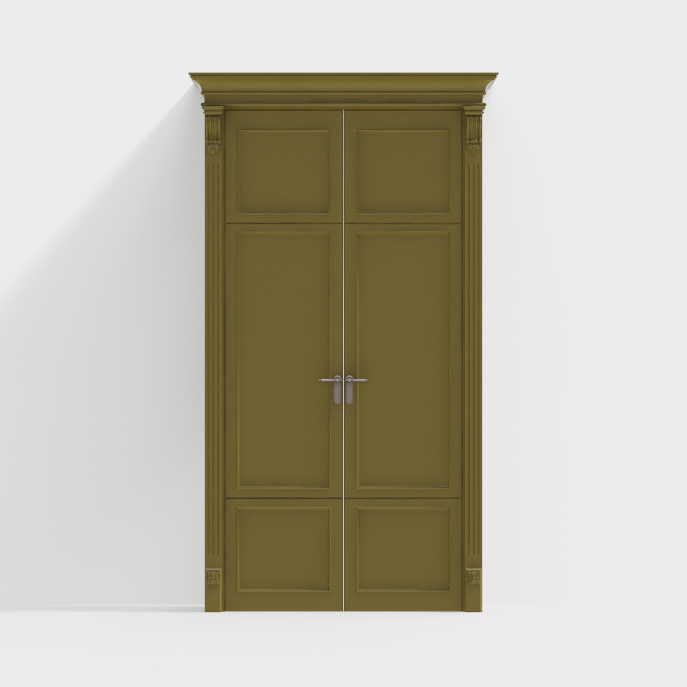 French yellow double doors