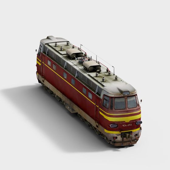 Vintage Industrial Train 3D model