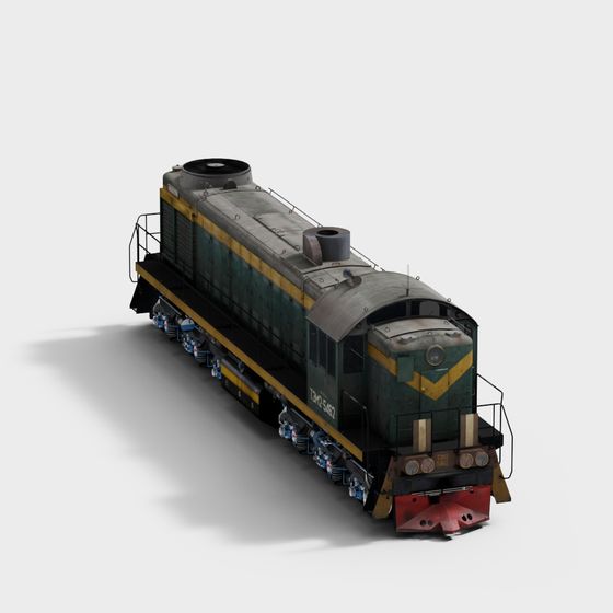Vintage Steam Train 3D model