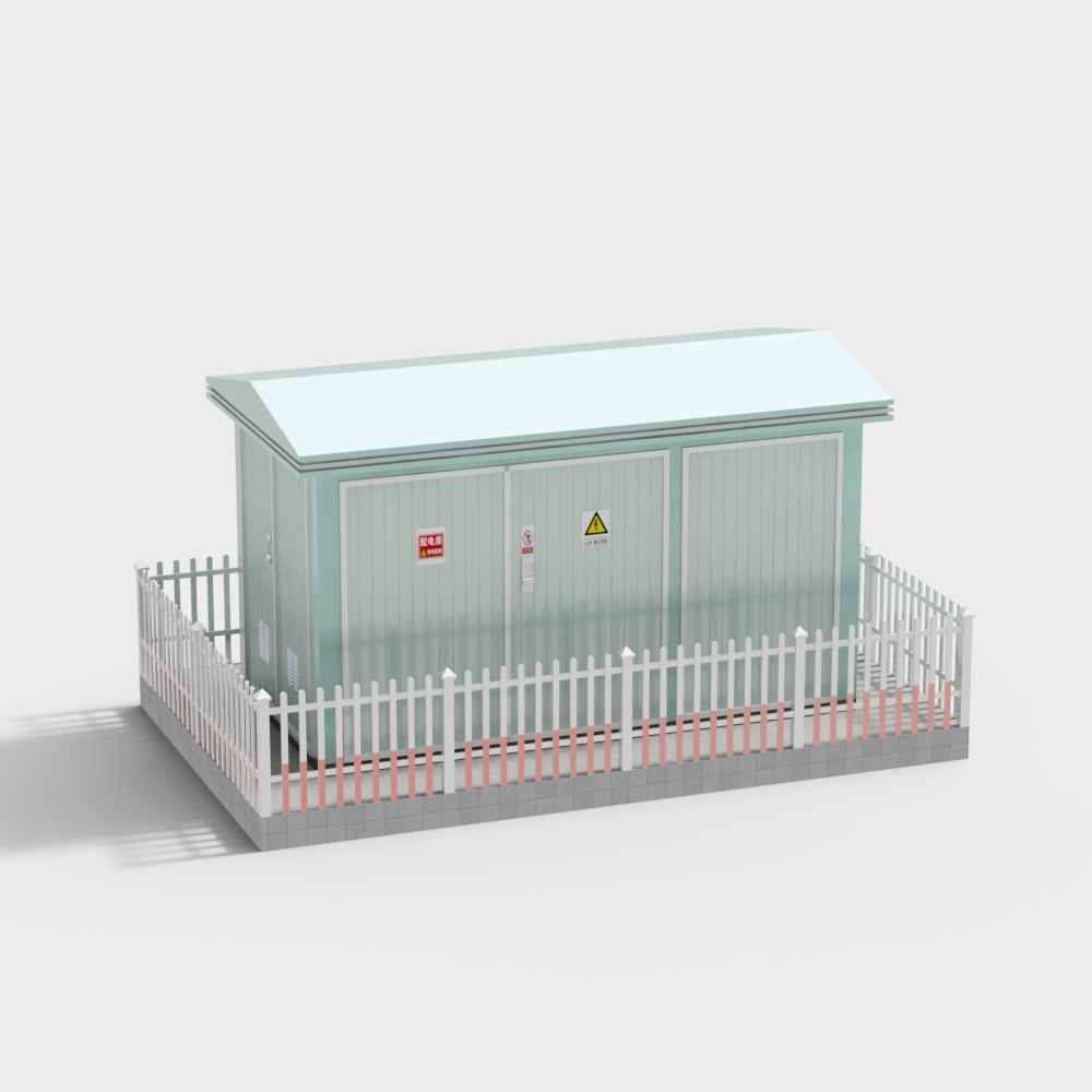 Protective fence type transformer box