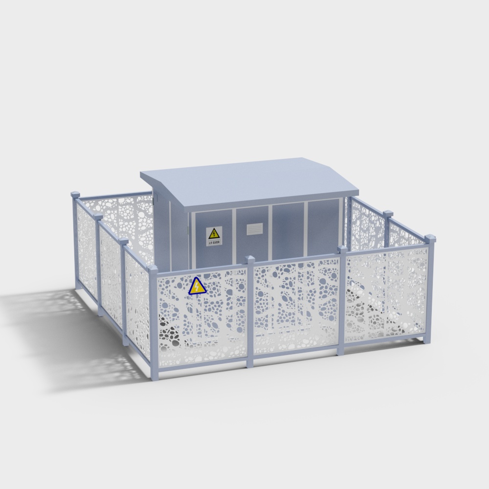 Protective fence type transformer box