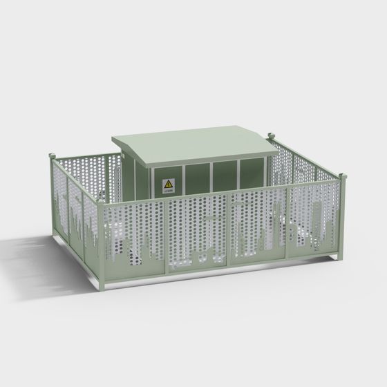 Protective fence type transformer box