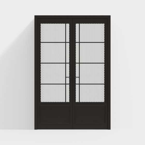 Glass Double Door 3D model for Modern Interiors