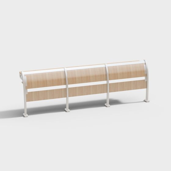 Elegant Urban Bench 3D Model for Contemporary Design