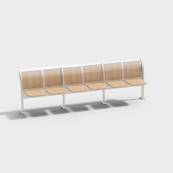 Minimalist Public Bench 3D model for Urban Spaces
