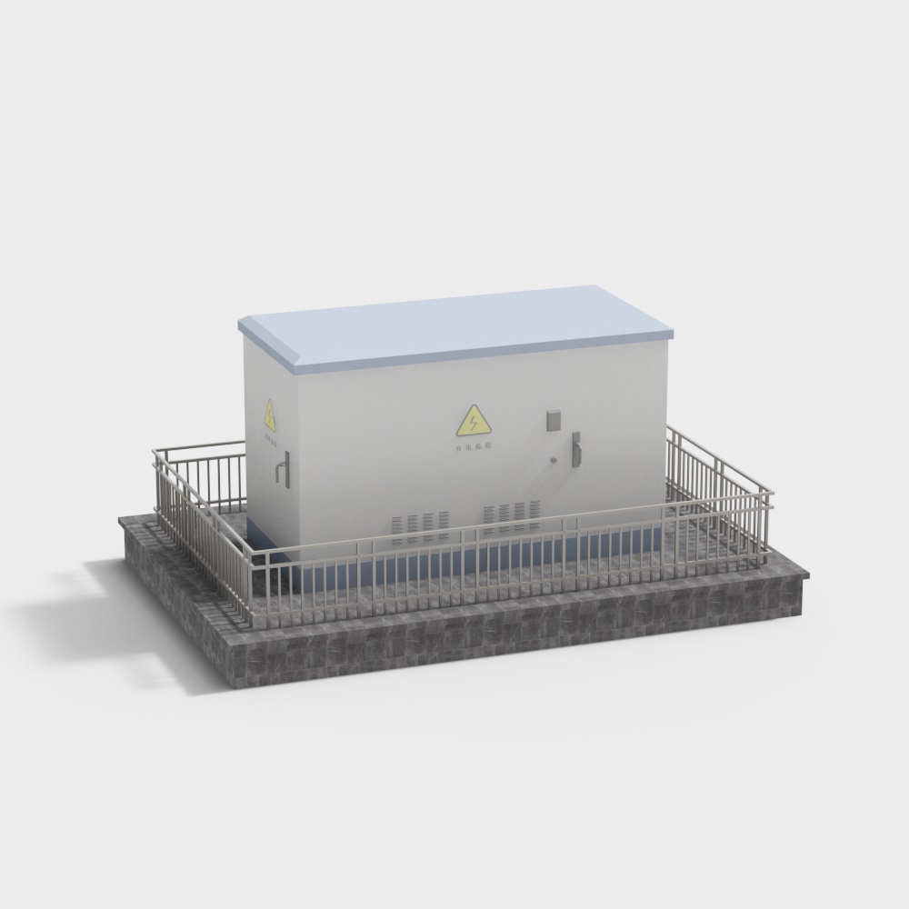 Transformer box with protective fence