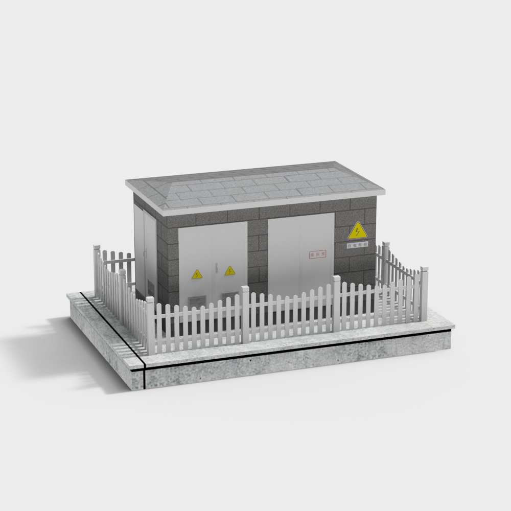 Transformer box with protective fence