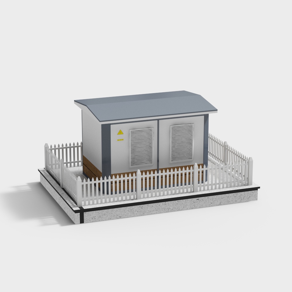 Transformer box with protective fence