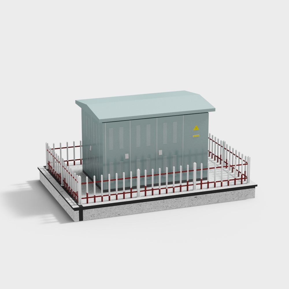 Transformer box with protective fence